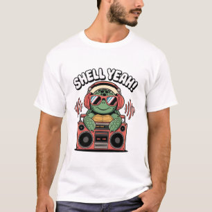 Cool Turtle with Sunglasses & Headphones Design T-Shirt