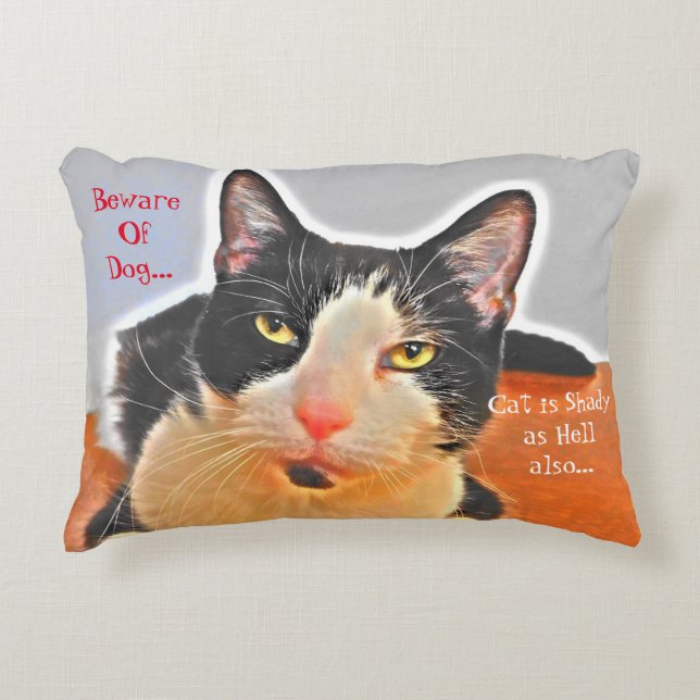 Cool Tuxedo Cat  Accent Pillow (Front)