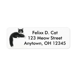Cool Tuxedo Cat Label