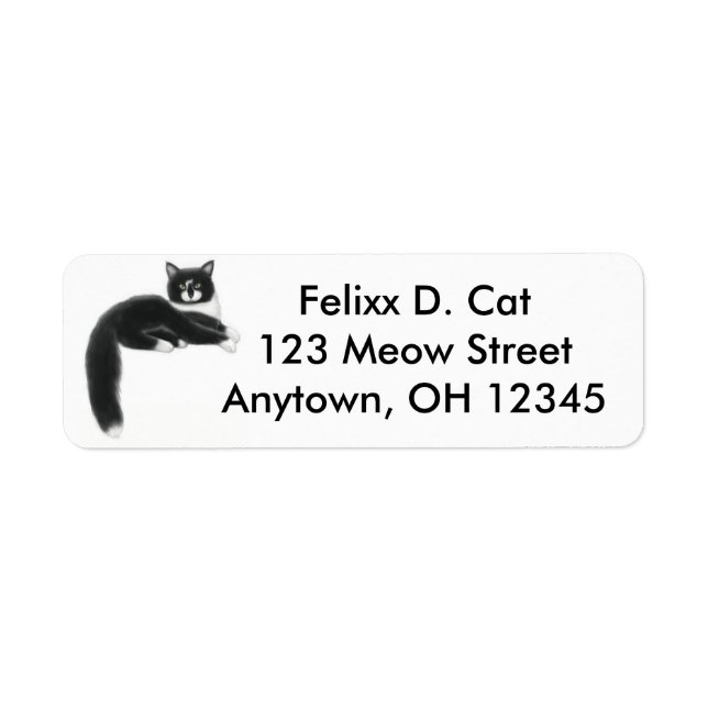 Cool Tuxedo Cat Label (Front)
