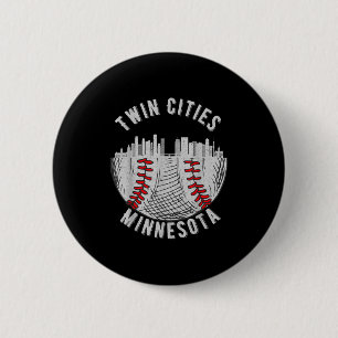 Cool Twin Cities Minnesota Mn Baseball Skyline St Button