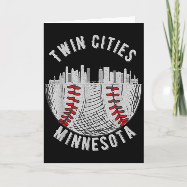 Cool Twin Cities Minnesota Mn Baseball Skyline St  Card (Front)