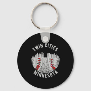 Cool Twin Cities Minnesota Mn Baseball Skyline St  Keychain