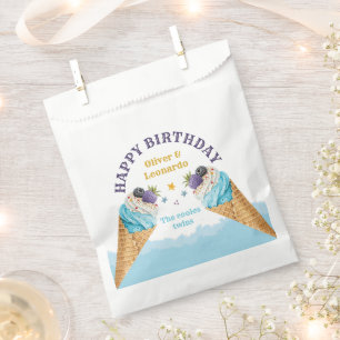 Cool Twins Ice Cream Boys Birthday Favor Bag
