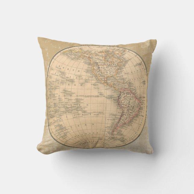 Cool Two Sided Antique Map Pillow from Scarebaby (Front)