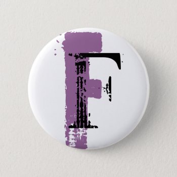 Cool Typographic F Monogram Button by plurals at Zazzle