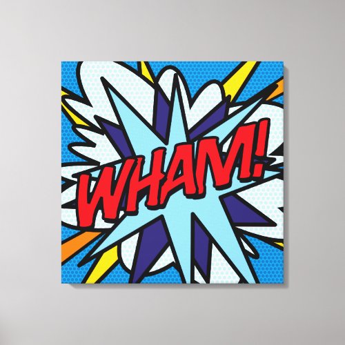 Cool Typographic Modern Pop Art Comic Book WHAM Canvas Print