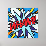 Cool Typographic Modern Pop Art Comic Book WHAM Canvas Print<br><div class="desc">A modern Pop Art typographic comic book inspired canvas featuring the word POP! Ideal for brightening home or office. Add some zap pow and wham into your world today! Designed by Thisisnotme©</div>