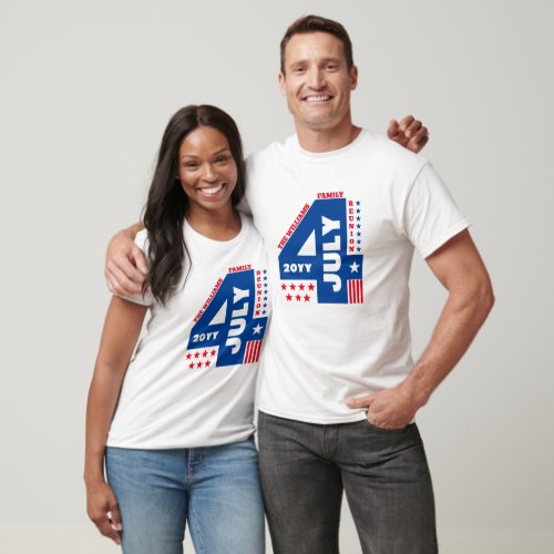 Cool Typography 4th of July Family Reunion T_Shirt