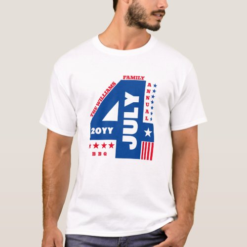 Cool Typography Annual 4th of July BBQ T_Shirt