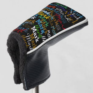 cool typography color name pattern golf head cover