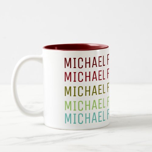 cool typography mug with custom color name