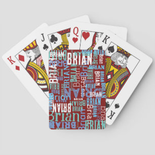 Cool Typography Pattern of Names Poker Cards