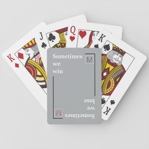 cool typography win  lose playing cards