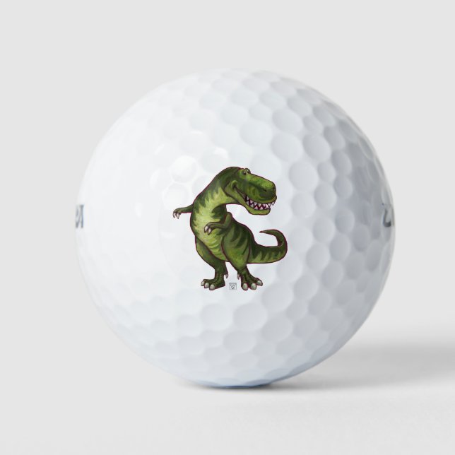 Cool Tyrannosaurus Rex Art Pack of Golf Balls (Front)