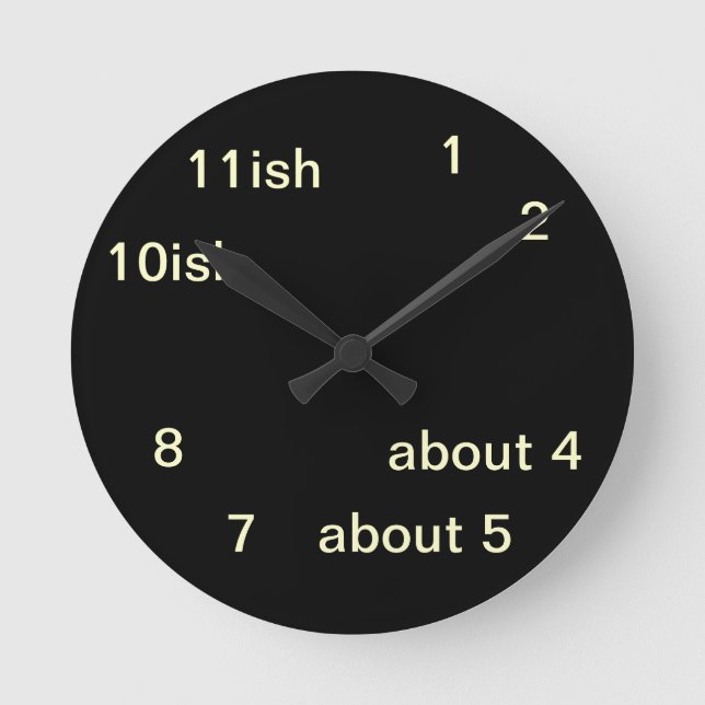 Cool Uber Geek Hipster Black One-ish Clock 2 (Front)
