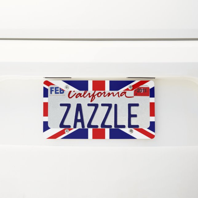 Cool Uk Flag The Union Jack License Plate Frame (On Car)