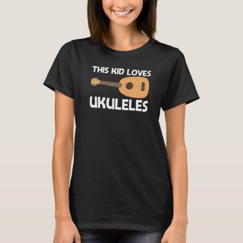 Cool Ukulele For Kids Boys Musical Instrument T_Shirt