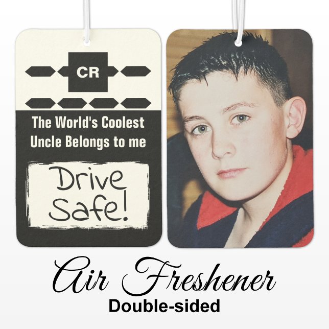 Cool Uncle add photo drive safe black Air Freshener (Creator Uploaded)