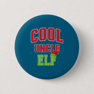 Cool Uncle Elf Christmas Family Matching Group Xma Button