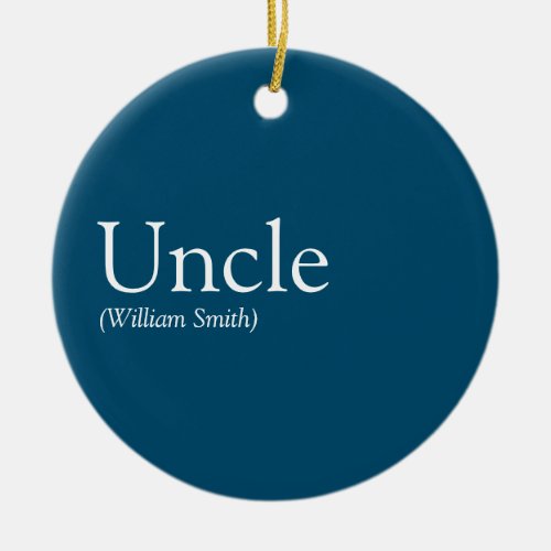 Cool Uncle Funcle Definition Modern Blue Ceramic Ornament