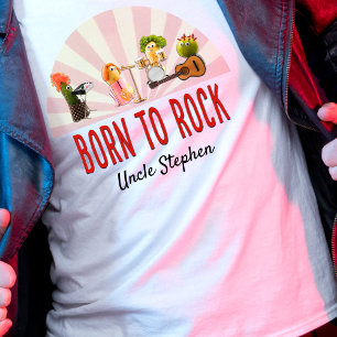 Cool Uncle Gift – Born to Rock Fun Veggie T-Shirt