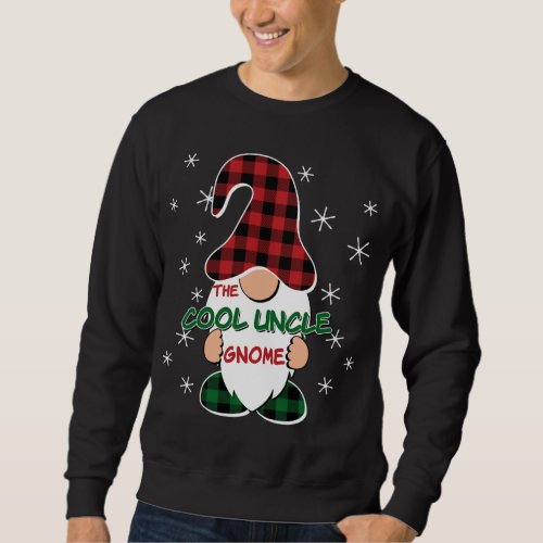 Cool Uncle Gnome Buffalo Plaid Matching Christmas  Sweatshirt