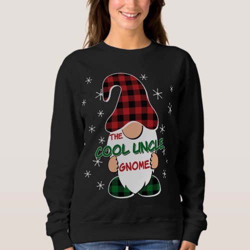 Cool Uncle Gnome Buffalo Plaid Matching Christmas  Sweatshirt