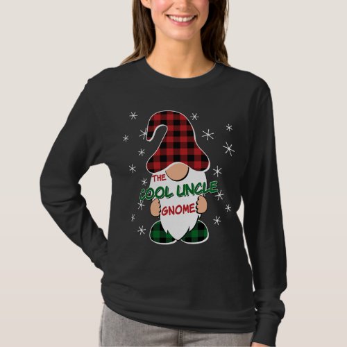 Cool Uncle Gnome Buffalo Plaid Matching Christmas  T_Shirt