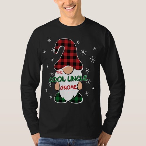Cool Uncle Gnome Buffalo Plaid Matching Christmas  T_Shirt