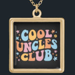 Cool Uncles Club III Gold Plated Necklace<br><div class="desc">Cool design, perfect for any uncle. Awesome way to announce a pregnancy to your brother or brother-in-law! 'Cool Uncles Club' fun quote for a man who loves his nieces and nephews or a cool uncle of awesome kids to wear on every occasion. Are you a cool uncle to your kids?...</div>