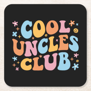 Cool Uncles Club III Square Paper Coaster
