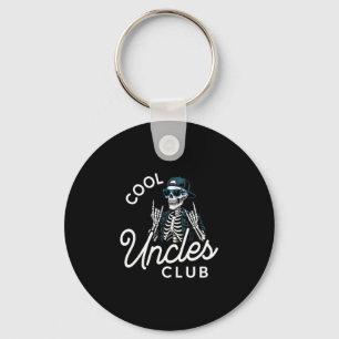 Cool Uncles Club Shirt Funny Skeleton Men Uncle Keychain