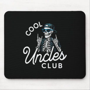 Cool Uncles Club Shirt Funny Skeleton Men Uncle Mouse Pad