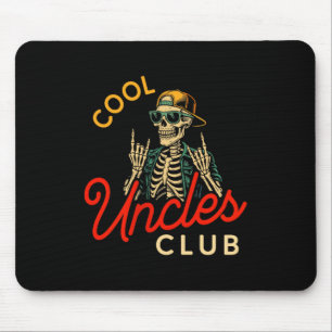 Cool Uncles Club Shirt Funny Skeleton Retro Uncle  Mouse Pad