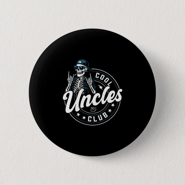 Cool Uncles Club Shirt Funny Skeleton Uncle Men  Button (Front)