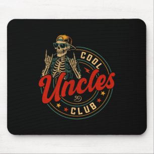 Cool Uncles Club Shirt Funny Skeleton Uncle Men Fa Mouse Pad