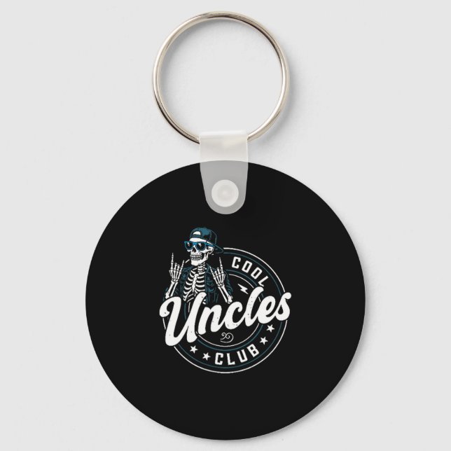 Cool Uncles Club Shirt Funny Skeleton Uncle Men  Keychain (Front)