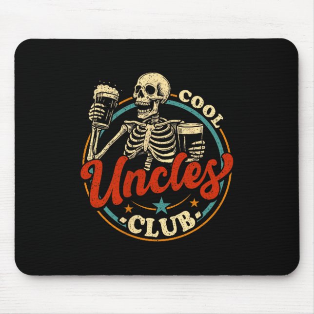 Cool Uncles Club Shirt Uncle Skeleton Men Fathers  Mouse Pad (Front)