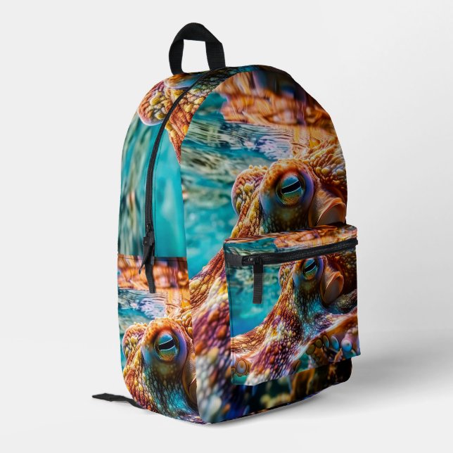Cool Underwater Octopus Backpack (Back Corner Left)