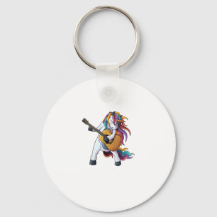 Cool Unicorn Playing Guitar _ Funny Animal Guitari Keychain