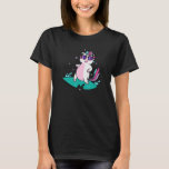 cool Unicorn Surfing Mythical Creature Sport T-Shirt