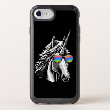Cool unicorn with rainbow sunglass