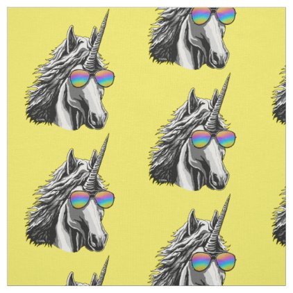 Cool unicorn with rainbow sunglass fabric
