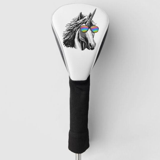 Cool Unicorn With Rainbow Sunglasses Golf Head Cover Zazzle Com