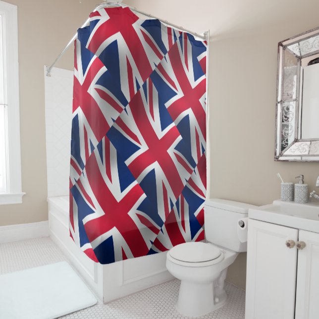 COOL UNION JACK FLAG SHOWER CURTAIN (In Situ)