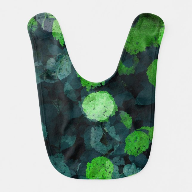 Cool, unique art of floral / flower pattern baby bib (Front)