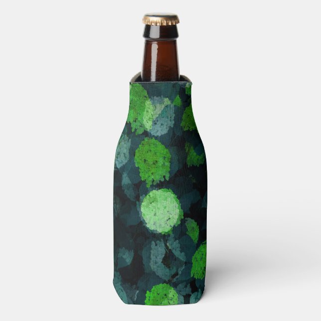 Cool, unique art of floral / flower pattern bottle cooler (Bottle Front)