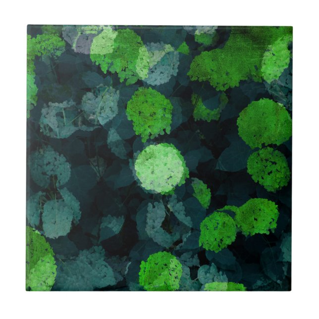Cool, unique art of floral / flower pattern ceramic tile (Front)