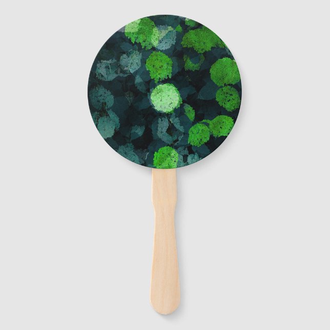 Cool, unique art of floral / flower pattern hand fan (Front)